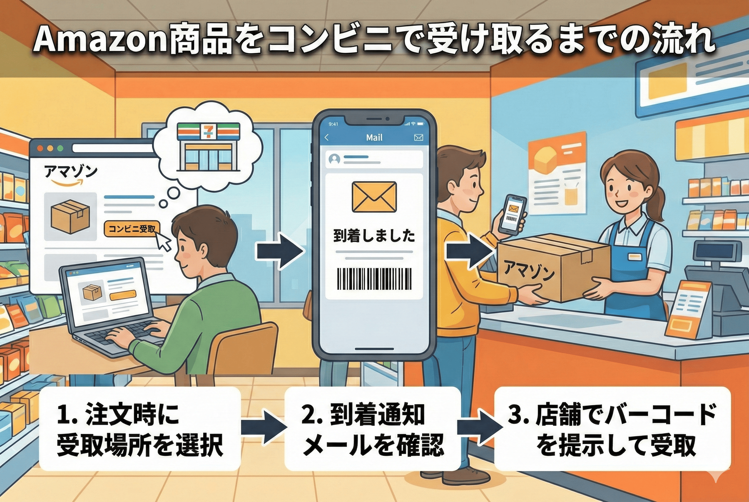 Amazonのコンビニ受取方法と設定手順。対応店舗・受取期限・届かない時の対処法