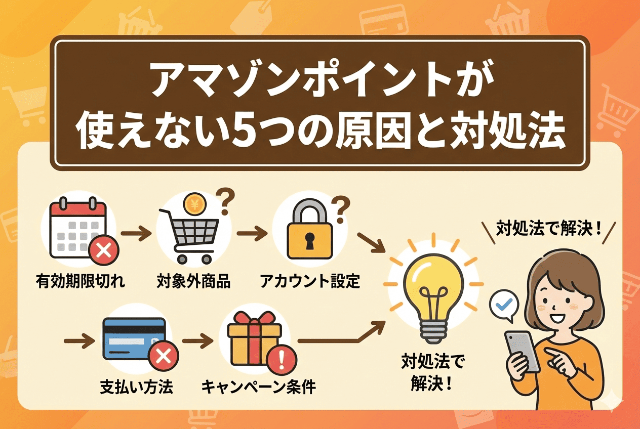 【Amazon】ポイントが使えない5つの原因と対処法｜使い方・お得な貯め方も解説
