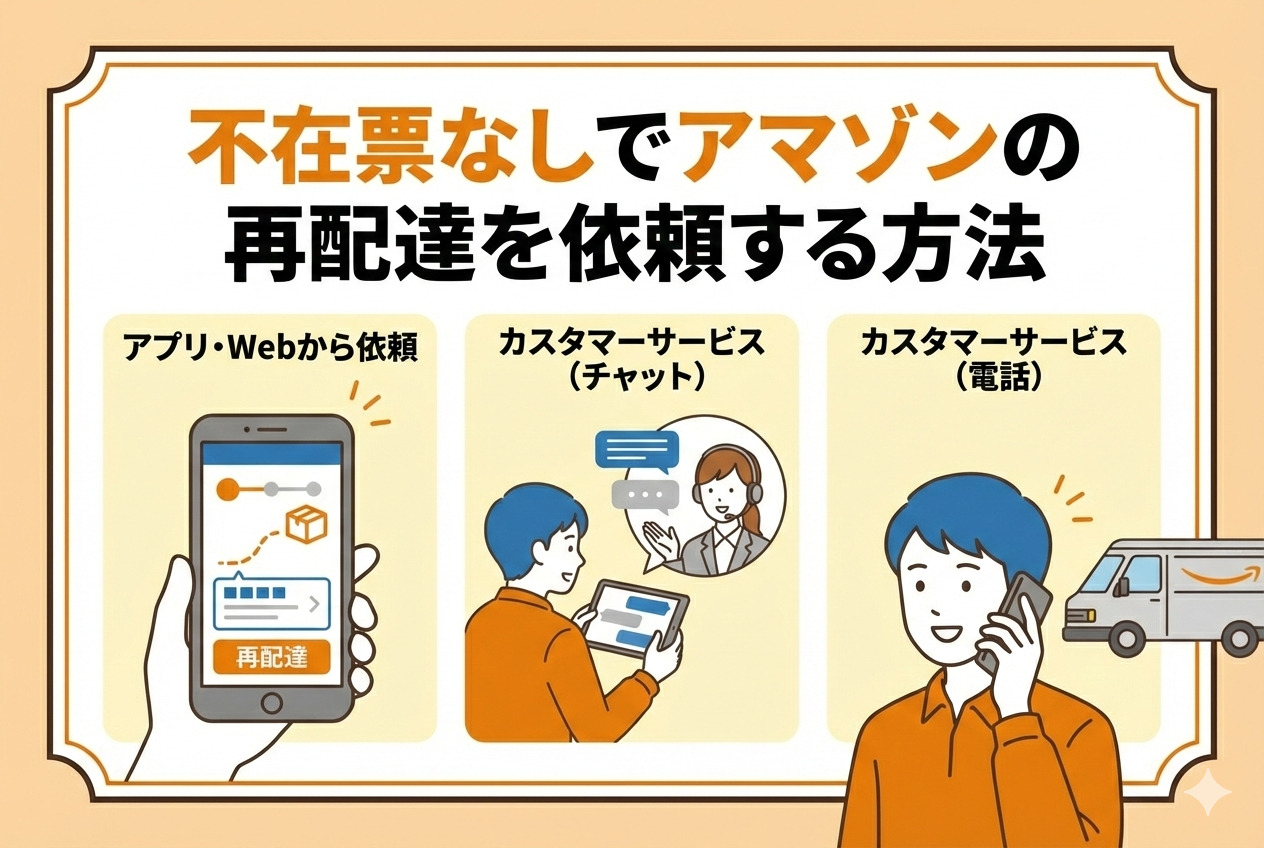 不在票なしでAmazonの再配達を依頼する方法