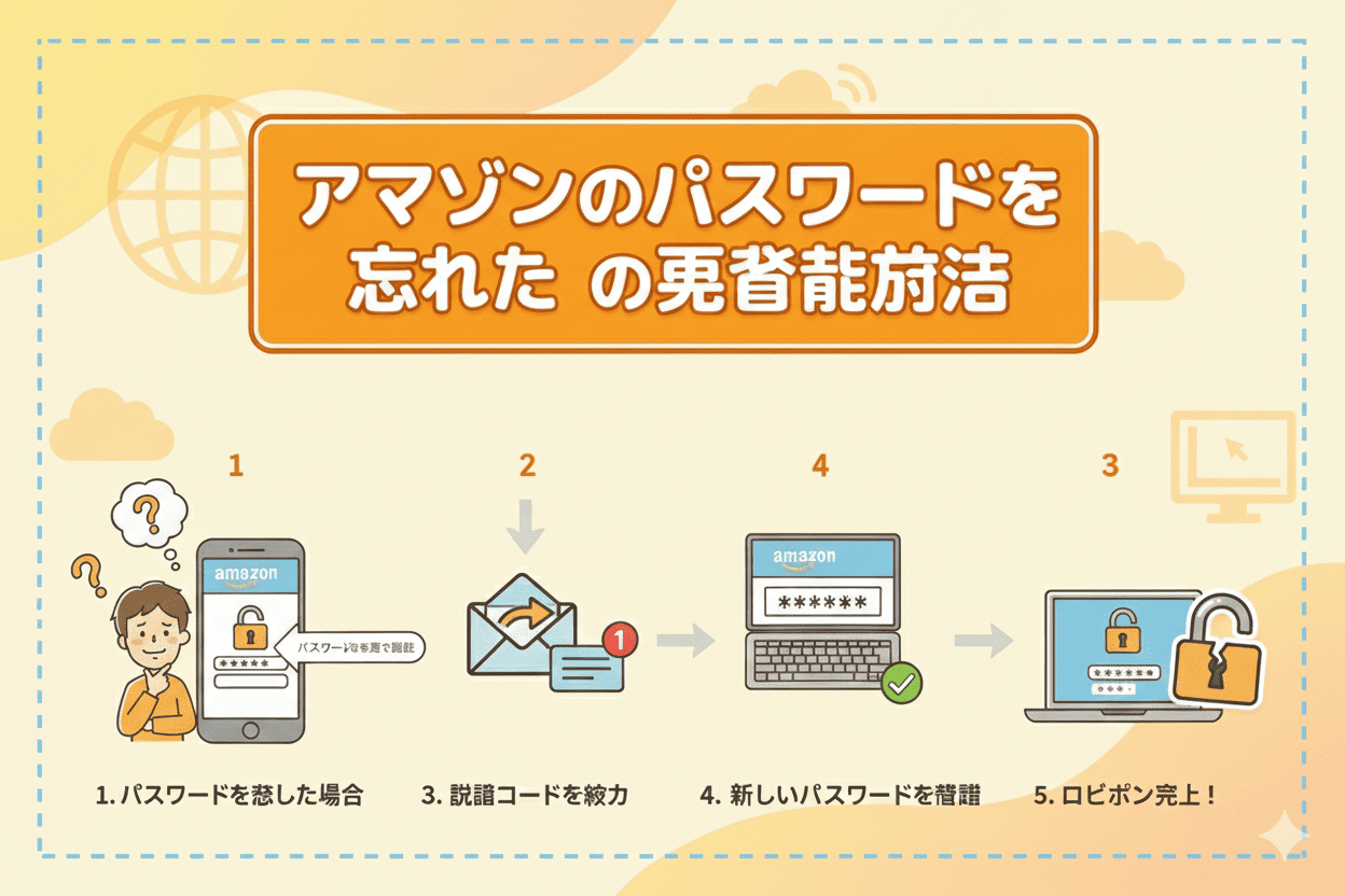【Amazon】パスワードを忘れたときの確認・再設定方法。ログインできない時の対処法
